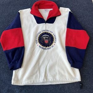 United States of America Pullover Mens Large Fleece Washington DC USA Patriotic
